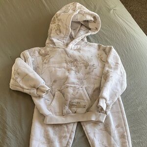 Kids Cream Hoodie and Sweatpants Set